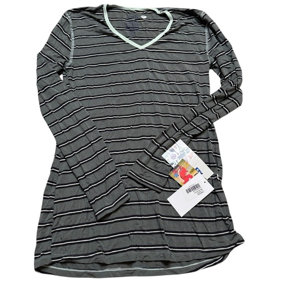 🌿 Kickee Pants Succulent Kenya Stripe Long Sleeve Tee NWT Size L 🌿 - Picture 1 of 4